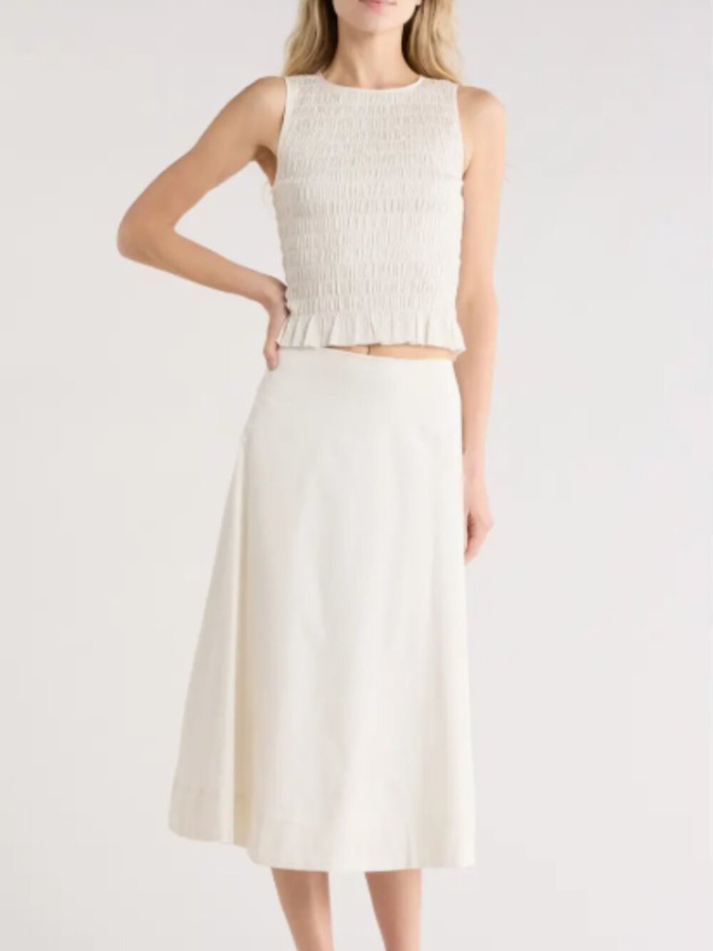 EDIT by Jason Wu Ivory Smocked Top & Skirt Set